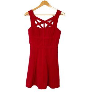 BCBGMaxAzria | Dresses | Bcbg Maxazria Red Yasminka Corset Aline Fit Flare  Dress Womens Size 6 Red | Poshmark